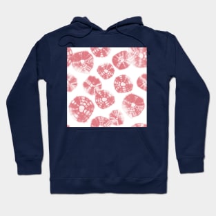 Shibori Kumo tie dye watermelon pink dots over white Hoodie